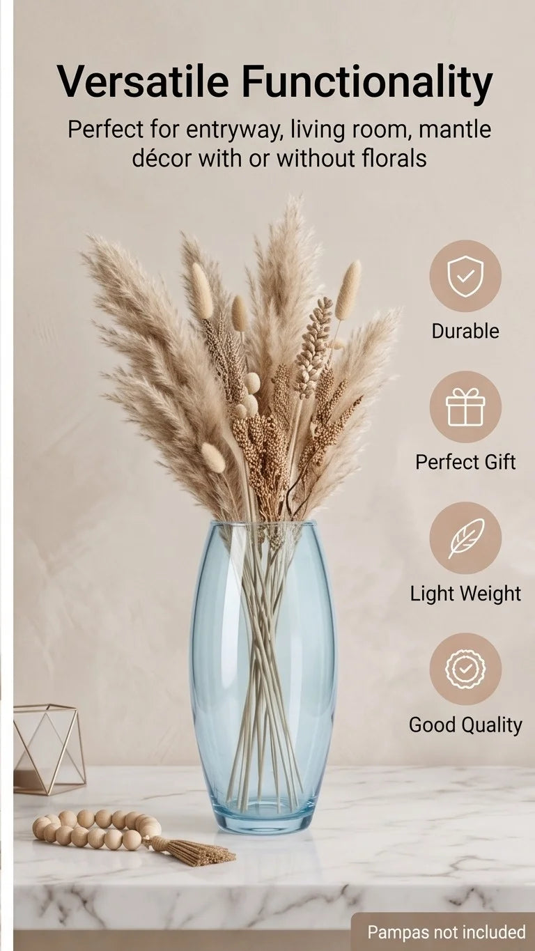 Dewdrop Pebble Oval Glass Vase — Hand-Blown Glass from Firozabad, India — Lifestyle Setting