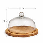 Glass Dome | Flower Wood Base — Castle Crafts
