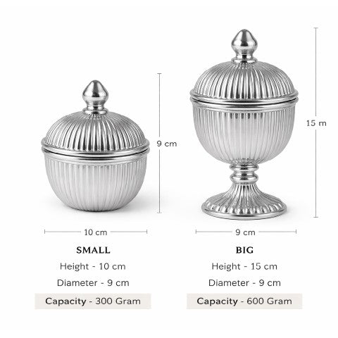 Ribbed Salai Jar | Gold & Silver | 2 Sizes — Castle Crafts