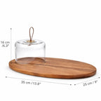 Glass Dome | Leather & Acacia Board — Castle Crafts