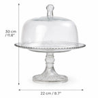 Beaded Rim Glass Cake Dome with Crystal Stand | Castle Crafts