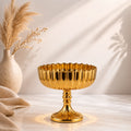 Ribbed Footed Compote Glass Bowl | Scalloped Rim | 3 Colours — Castle Crafts