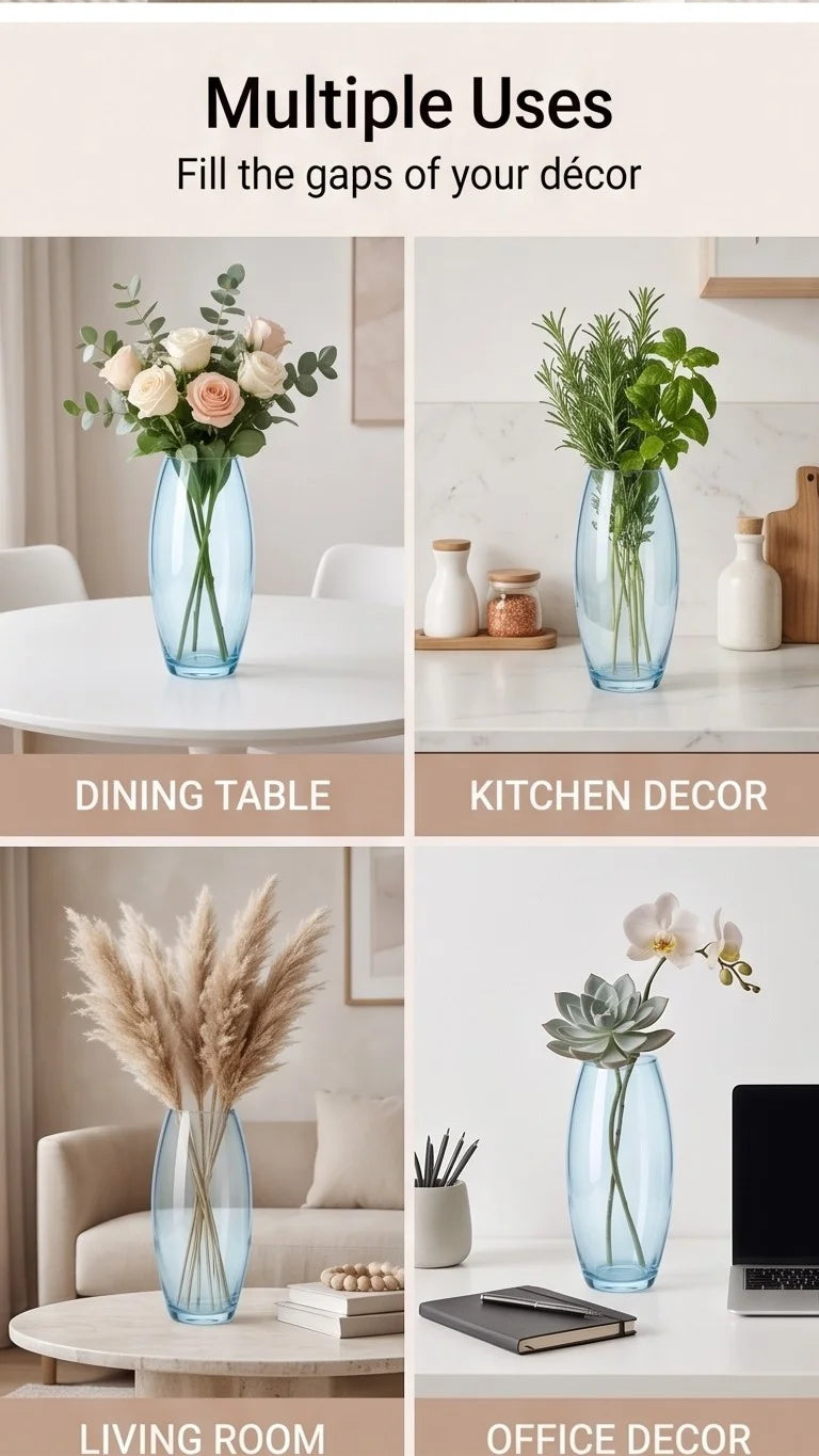 Dewdrop Pebble Oval Glass Vase — Hand-Blown Glass from Firozabad, India — Texture & Craftsmanship