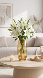 Smooth Pebble Oval Glass Vase — Hand-Blown Glass from Firozabad, India — Lifestyle Setting