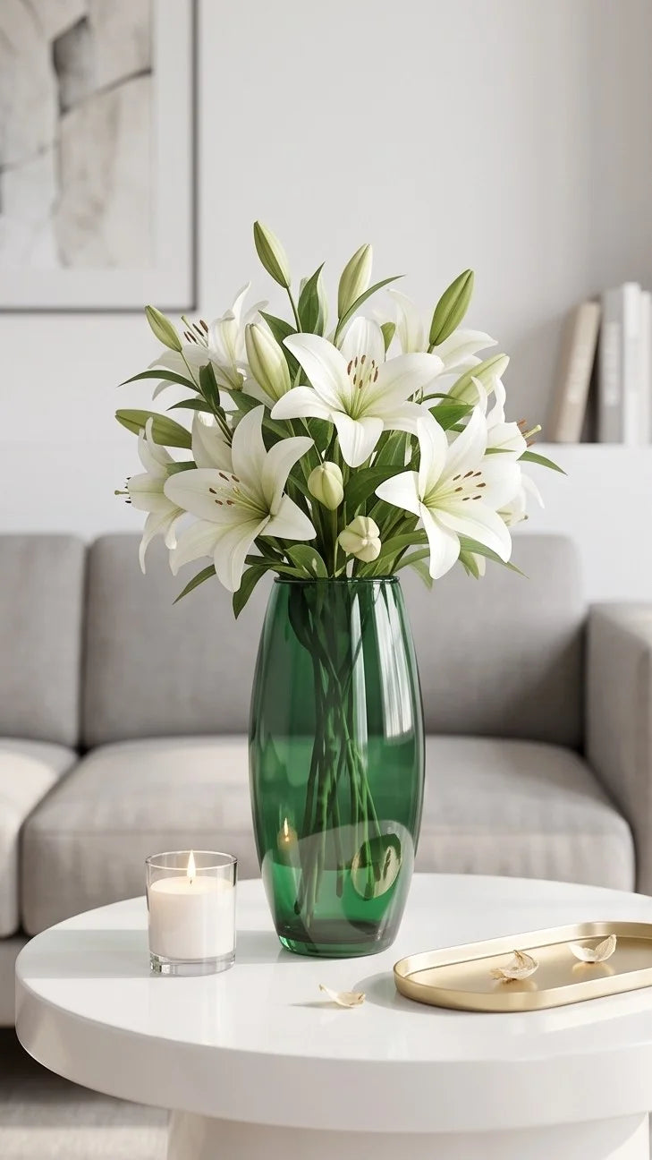 Smooth Pebble Oval Glass Vase — Hand-Blown Glass from Firozabad, India — Gifting Presentation