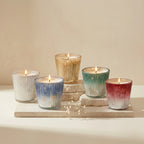 Rose Conical Mercury Glass Soy Wax Candle | 5 Colours — Hand-Blown Glass from Firozabad, India — Side Angle View