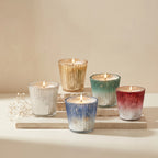 Rose Conical Mercury Glass Soy Wax Candle | 5 Colours — Hand-Blown Glass from Firozabad, India — Texture & Craftsmanship