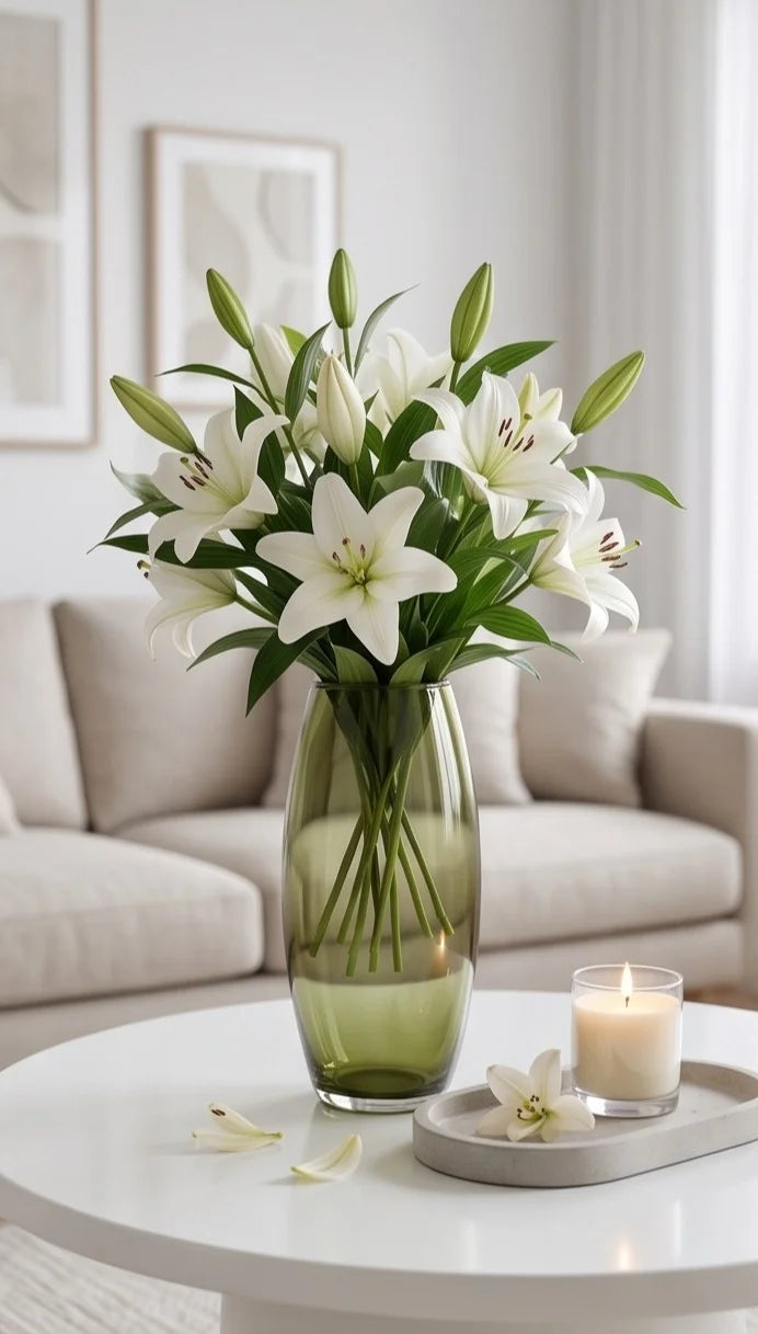 Smooth Pebble Oval Glass Vase — Hand-Blown Glass from Firozabad, India — Handcrafted Finish