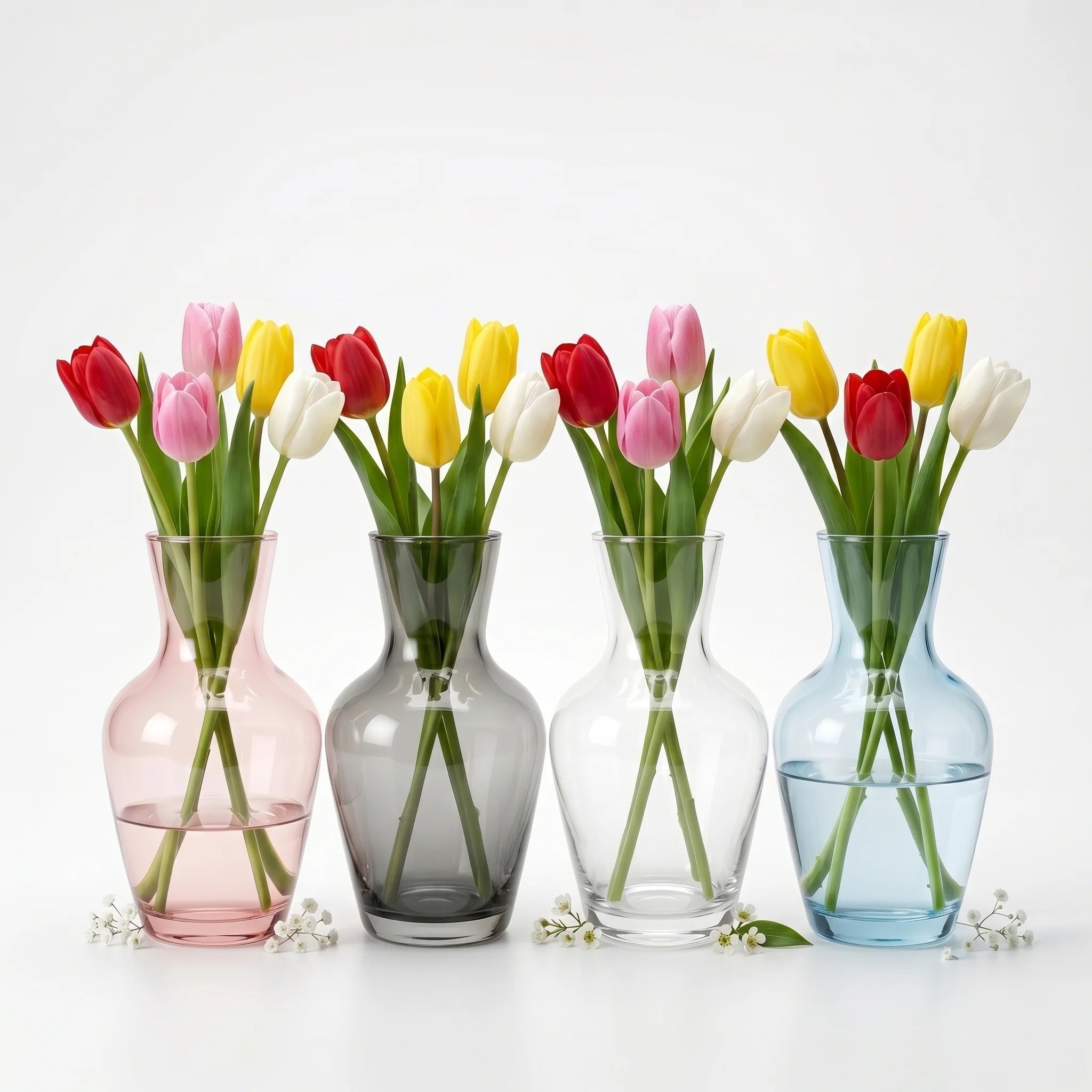 Soft Hue Amphora Glass Vase — Hand-Blown Glass from Firozabad, India — Styled for Home Décor