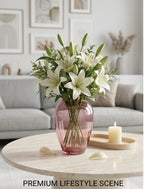 Jewel Urn Wide Glass Vase — Hand-Blown Glass from Firozabad, India — Lifestyle Setting