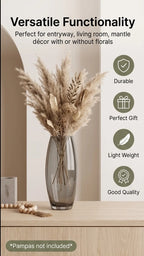 Dewdrop Pebble Oval Glass Vase — Hand-Blown Glass from Firozabad, India — Tabletop View