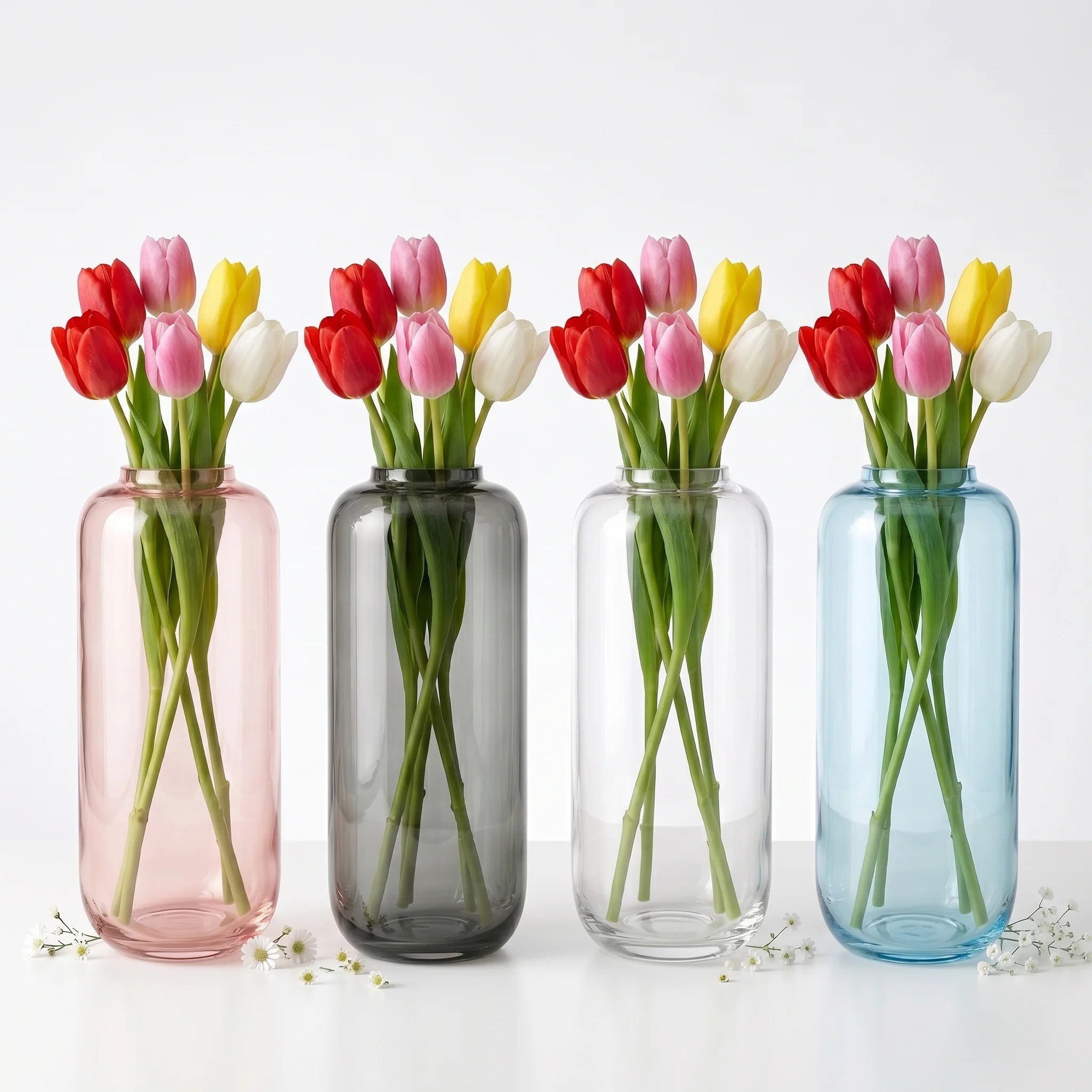 Serene Mist Capsule Glass Vase — Hand-Blown Glass from Firozabad, India — Side Angle View