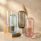 Serene Mist Capsule Glass Vase — Hand-Blown Glass from Firozabad, India — Styled for Home Décor