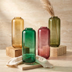 Studio Capsule Smooth Glass Vase — Hand-Blown Glass from Firozabad, India — Side Angle View