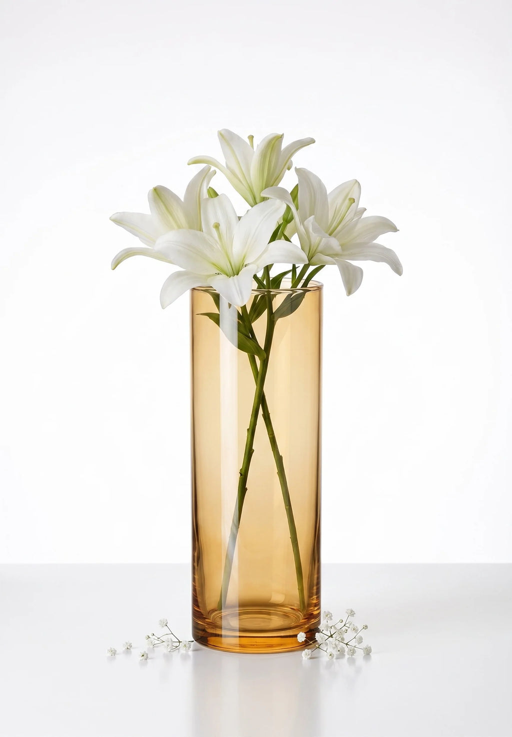 Earthy Pillar Cylinder Glass Vase — Hand-Blown Glass from Firozabad, India — Colour Variant