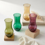 Curvy Bloom Smooth Glass Vase — Hand-Blown Glass from Firozabad, India — Detail Close-Up