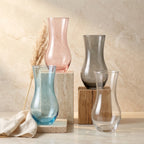 Pastel Curve Smooth Glass Vase — Hand-Blown Glass from Firozabad, India — Styled for Home Décor