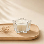 Oud Star-Shaped Glass Soy Wax Candle | Unique Festive Gift — Hand-Blown Glass from Firozabad, India — Styled for Home Décor