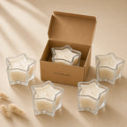 Oud Star-Shaped Glass Soy Wax Candle | Unique Festive Gift — Hand-Blown Glass from Firozabad, India — Texture & Craftsmanship