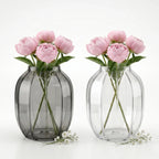 Bloom Rib Wide Glass Vase — Hand-Blown Glass from Firozabad, India — Styled for Home Décor