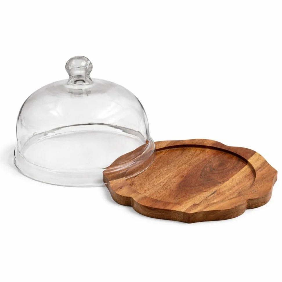 Glass Dome | Flower Wood Base — Castle Crafts