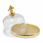 Gold Fleur-de-Lis Glass Dome | Set of 2 — Castle Crafts