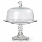 Beaded Rim Glass Cake Dome with Crystal Stand | Castle Crafts