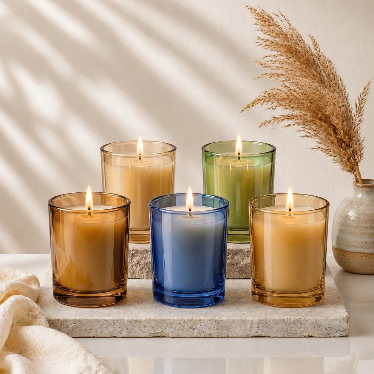 Lavender Soy Wax Scented Candle | Coloured Glass | 5 Shades — Castle Crafts