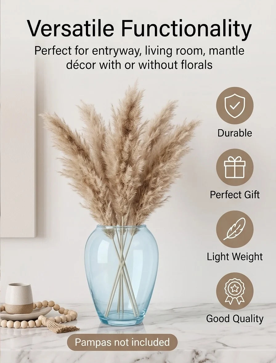 Serene Urn Glossy Glass Vase — Hand-Blown Glass from Firozabad, India — Corporate Gifting View