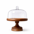 Glass Dome | Carved Wood Pedestal — Castle Crafts