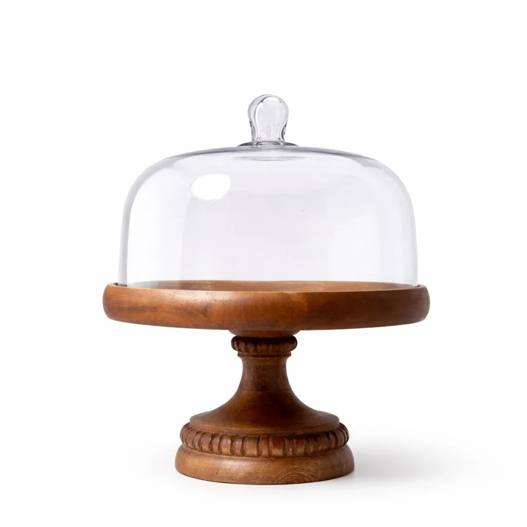 Glass Dome | Carved Wood Pedestal — Castle Crafts