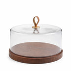 Glass Dome | Leather Loop & Walnut Base — Castle Crafts