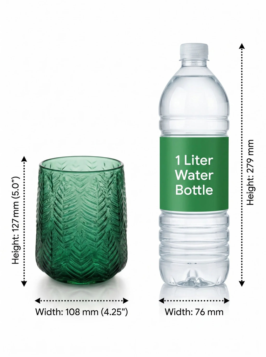 Forest Fern Embossed Glass Vase — Hand-Blown Glass from Firozabad, India — Styled for Home Décor