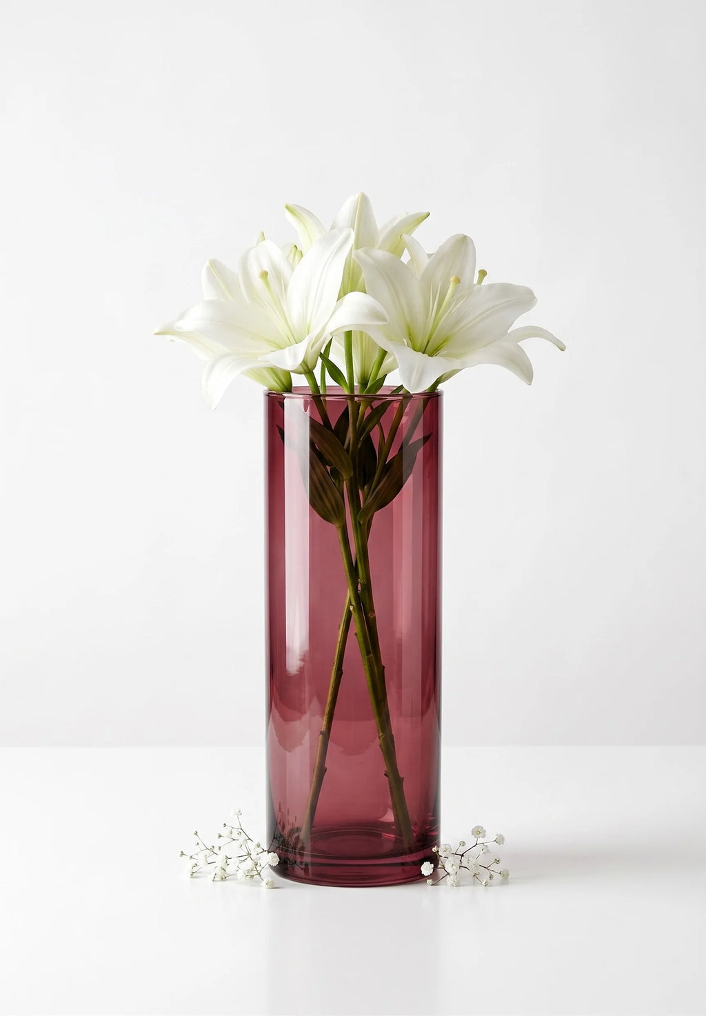 Earthy Pillar Cylinder Glass Vase — Hand-Blown Glass from Firozabad, India — Curated Display