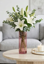 Studio Column Smooth Glass Vase — Hand-Blown Glass from Firozabad, India — Wedding Décor Use
