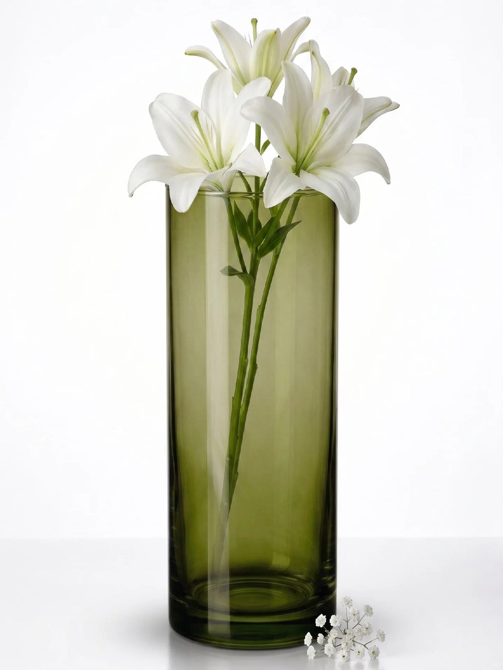 Nordic Tube Cylinder Glass Vase — Hand-Blown Glass from Firozabad, India — Texture & Craftsmanship