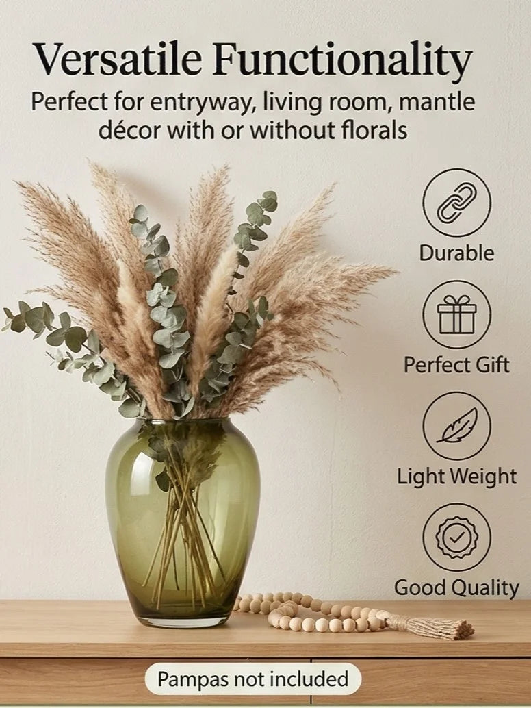 Blossom Oval Smooth Glass Vase — Hand-Blown Glass from Firozabad, India — Décor Inspiration