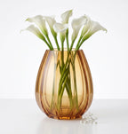 Opulent Fluted Oval Glass Vase — Hand-Blown Glass from Firozabad, India — Lifestyle Setting