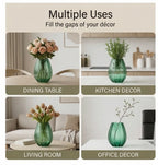Prismatic Fluted Oval Glass Vase — Hand-Blown Glass from Firozabad, India — In a Living Space