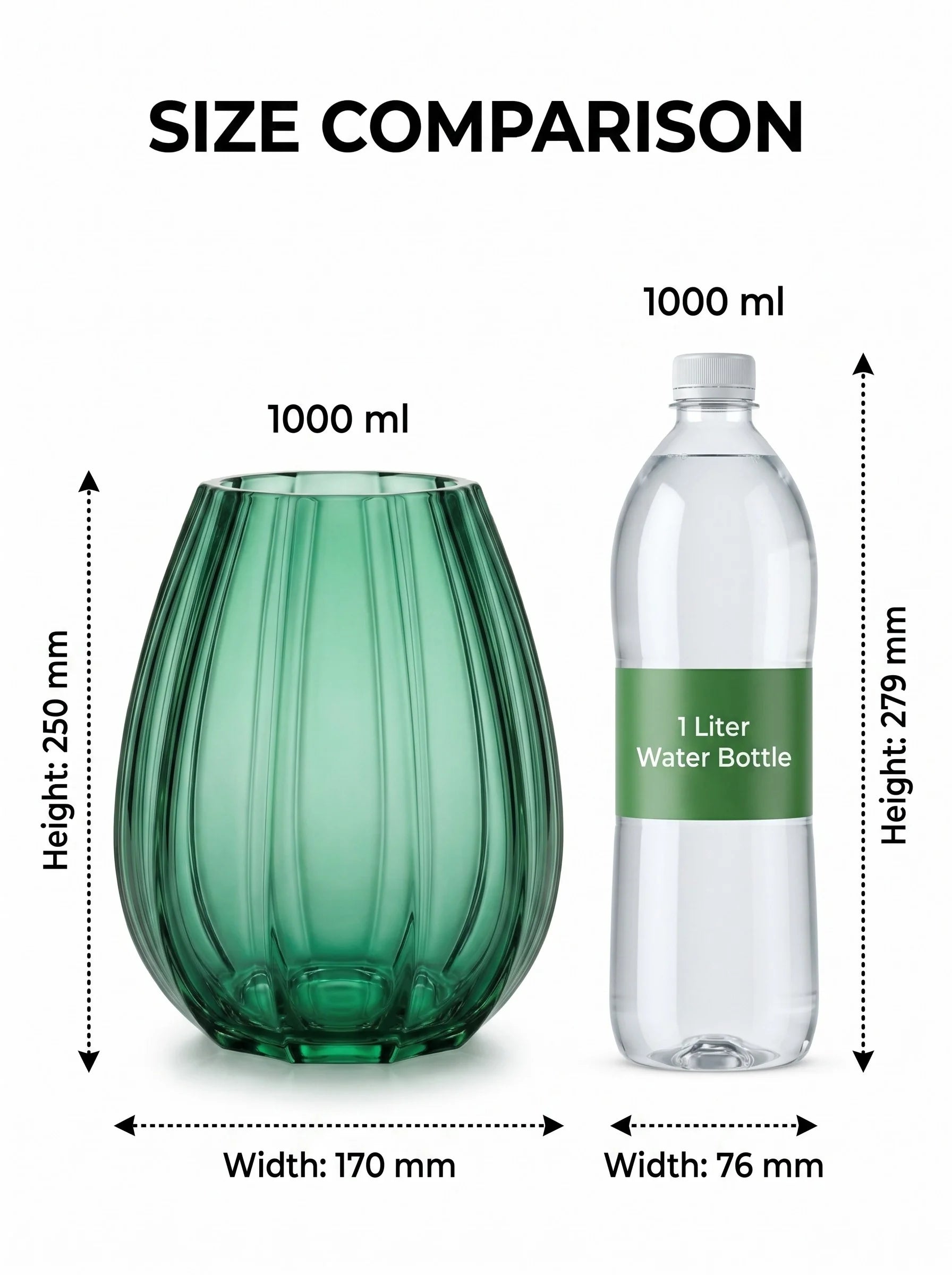 Prismatic Fluted Oval Glass Vase — Hand-Blown Glass from Firozabad, India — Festive Styling