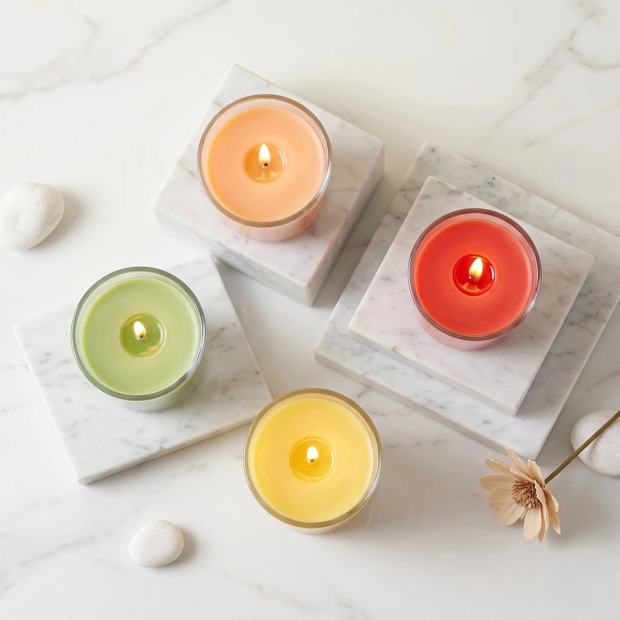 Rose Clear Glass Soy Wax Candle | Bright Colours — Pack of 2 — Hand-Blown Glass from Firozabad, India — Texture & Craftsma...