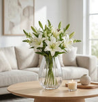 Prismatic Fluted Oval Glass Vase — Hand-Blown Glass from Firozabad, India — Styled for Home Décor