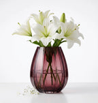 Prismatic Fluted Oval Glass Vase — Hand-Blown Glass from Firozabad, India — Colour Variant