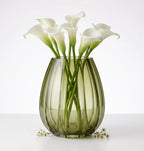 Opulent Fluted Oval Glass Vase — Hand-Blown Glass from Firozabad, India — Texture & Craftsmanship