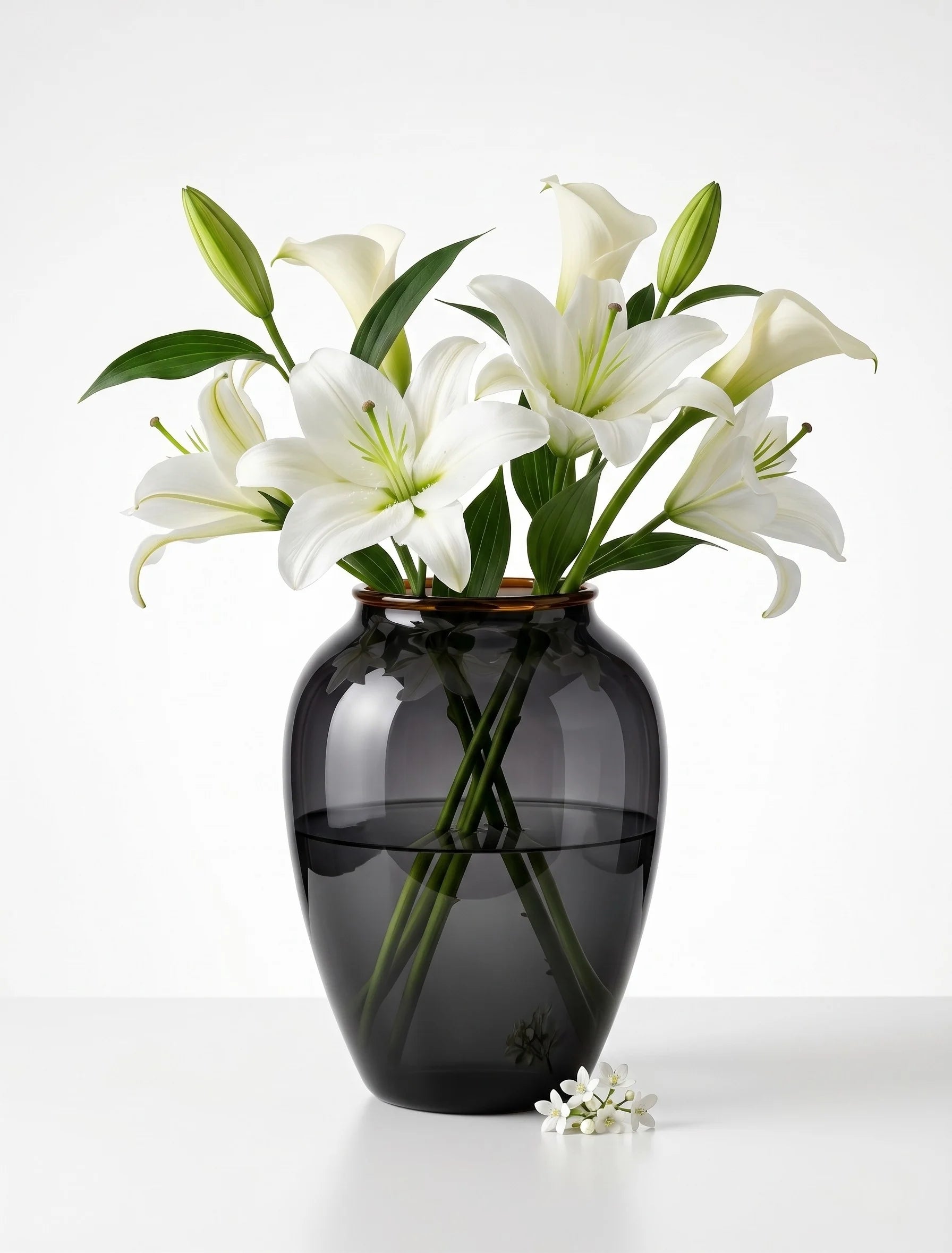 Misty Urn Wide Glass Vase — Hand-Blown Glass from Firozabad, India — Premium Detail