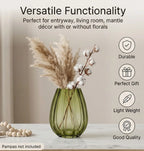 Opulent Fluted Oval Glass Vase — Hand-Blown Glass from Firozabad, India — Light & Shadow