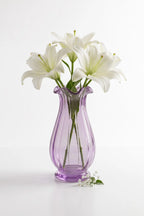 Garden Tulip Ruffle Glass Vase — Hand-Blown Glass from Firozabad, India — Light & Shadow