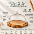 Glass Dome | Flower Wood Base — Castle Crafts