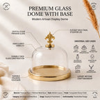 Gold Fleur-de-Lis Glass Dome | Set of 2 — Castle Crafts