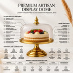 Gold Pedestal Glass Dome — Castle Crafts